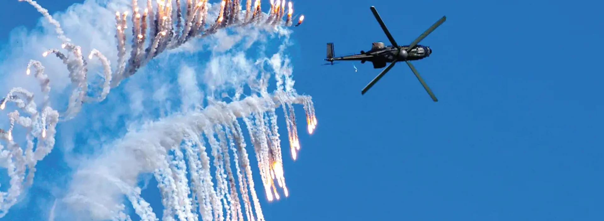 Helicopter flares from below?